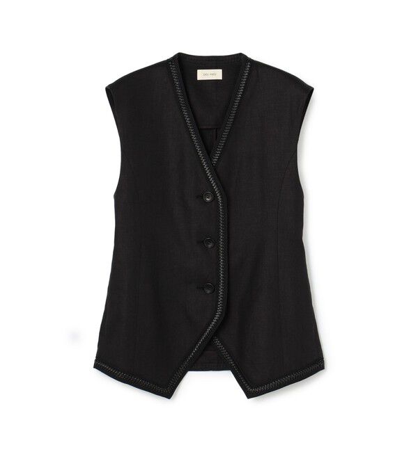 DES PRES「ヘンプツイル ジレ」|ベスト・ジレ|19 ブラック