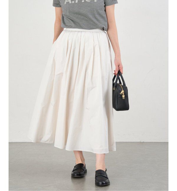 IENA「タフタフレアスカート」|スカート|ホワイト