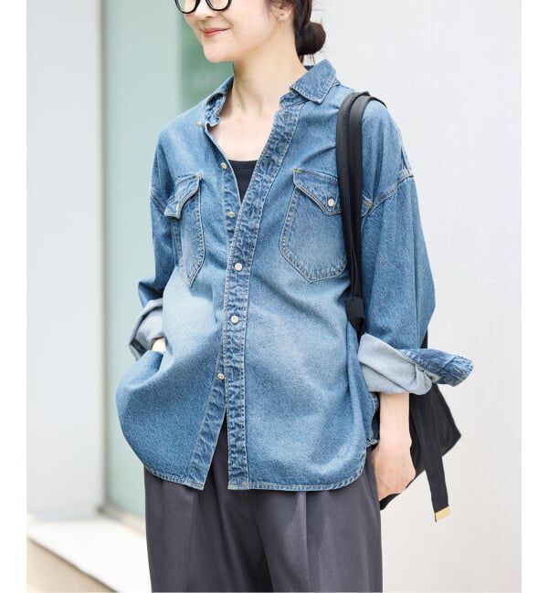 SLOBE IENA「《WEB限定/追加》LE DENIM BDUデニムシャツ」|シャツ・ブラウス|