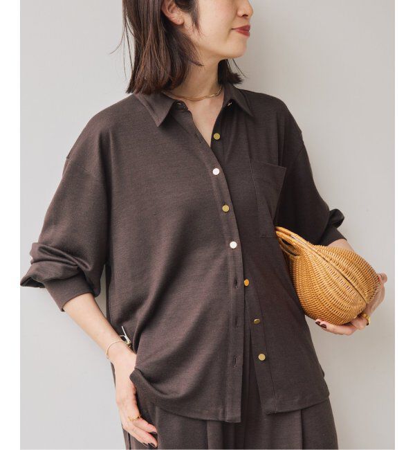 VERMEIL par iena「wool 100 jersey シャツ」|Tシャツ・カットソー|ブラウン