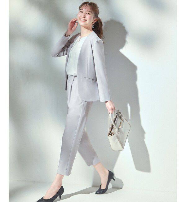 any SiS「【セットアップ可】リネンライクポリエステル ジャケット」|ノーカラージャケット|