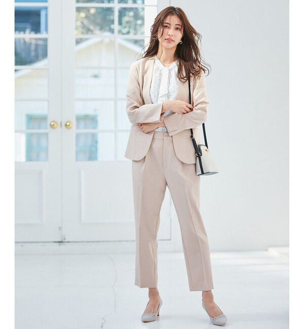 any SiS「【セットアップ可】リネンライクポリエステル ジャケット」|ノーカラージャケット|