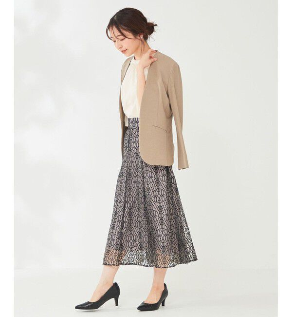 any SiS「【セットアップ可】リネンライクポリエステル ジャケット」|ノーカラージャケット|