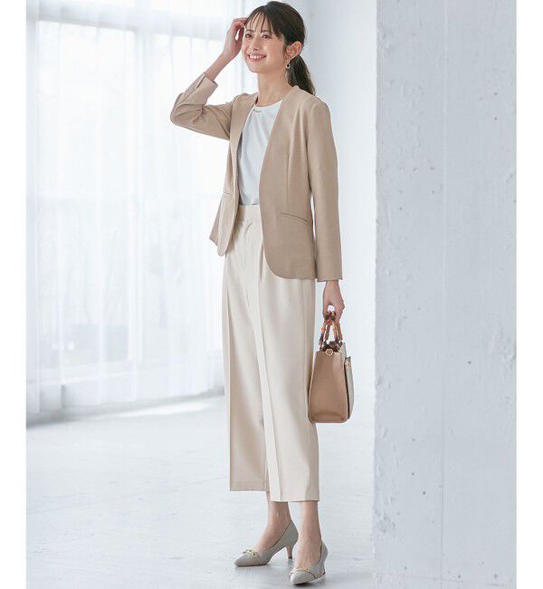 any SiS「【セットアップ可】リネンライクポリエステル ジャケット」|ノーカラージャケット|