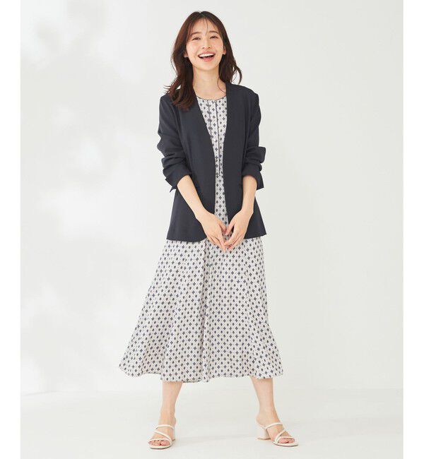 any SiS「【セットアップ可】リネンライクポリエステル ジャケット」|ノーカラージャケット|