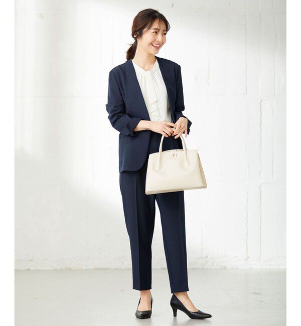 any SiS「【セットアップ可】リネンライクポリエステル ジャケット」|ノーカラージャケット|