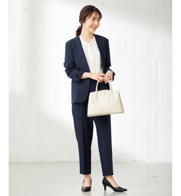 any SiS「【セットアップ可】リネンライクポリエステル ジャケット」|ノーカラージャケット|