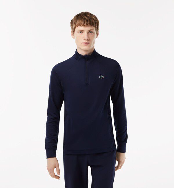 LACOSTE「ジップアップゴルフジャケット トレーナー」|スウェット・ジャージ|ネイビー
