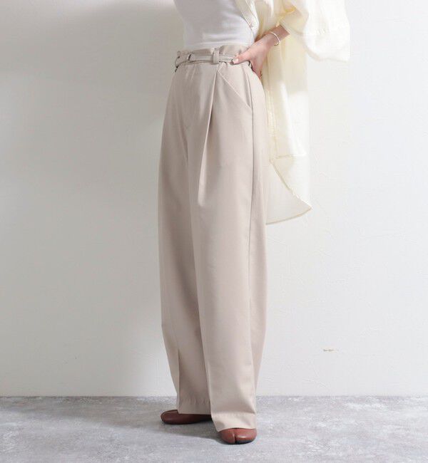 fredy emue「ベルト付きタックパンツ」|スラックス|