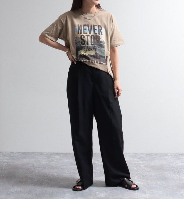 fredy emue「ベルト付きタックパンツ」|スラックス|