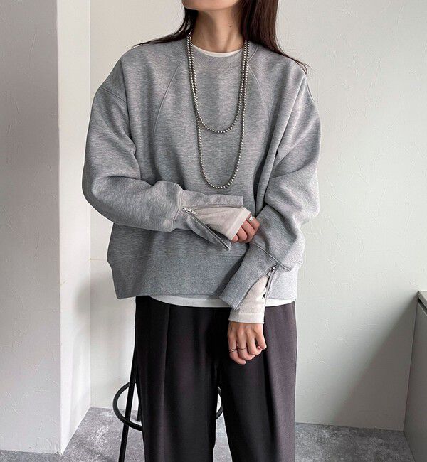 fredy emue「ダンボール袖口ZIPスウェットプルオーバー」|スウェット・ジャージ|