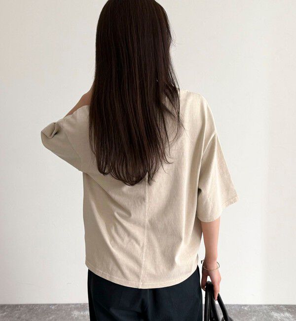 fredy emue「ピグメント刺繍クロップドTシャツ」|Tシャツ・カットソー|