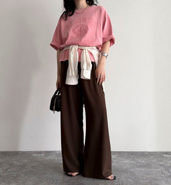 fredy emue「ピグメント刺繍クロップドTシャツ」|Tシャツ・カットソー|