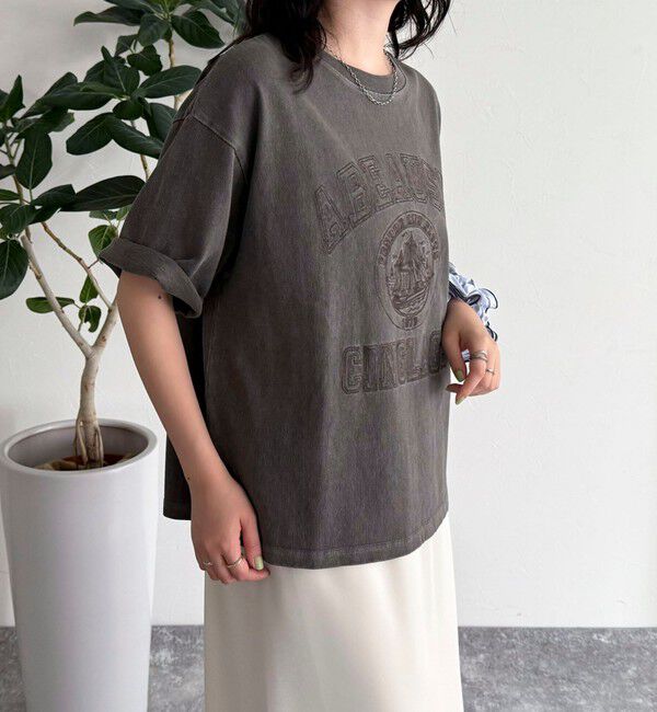 fredy emue「ピグメント刺繍クロップドTシャツ」|Tシャツ・カットソー|