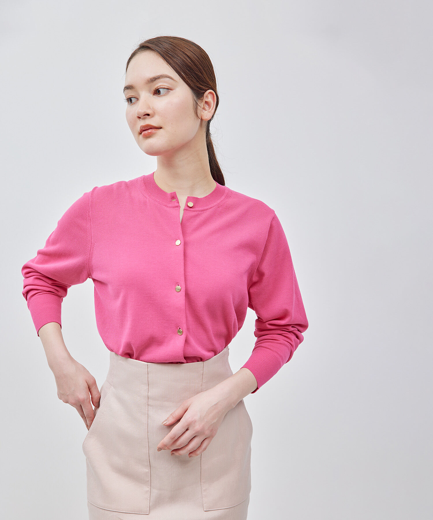 ROPE「【洗える】【接触冷感】ICE COTTONカーディガン【アンサンブル対応】【雑誌/メディア掲載】」|カーディガン|