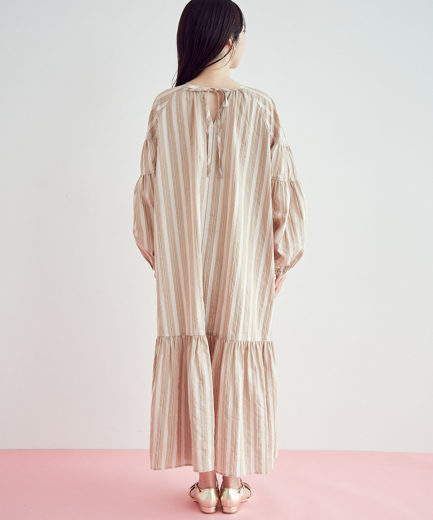 VIS「【前後2WAY】袖ボリュームマルチストライプワンピース」|その他|