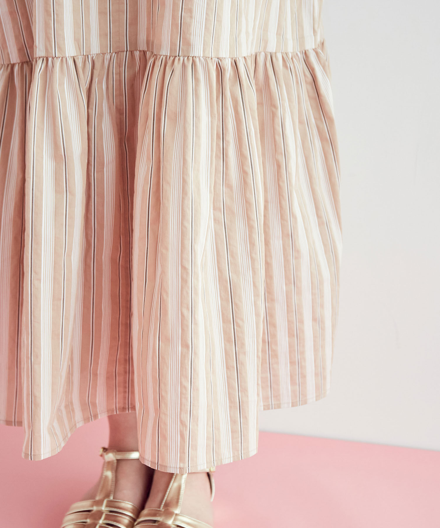 VIS「【前後2WAY】袖ボリュームマルチストライプワンピース」|その他|