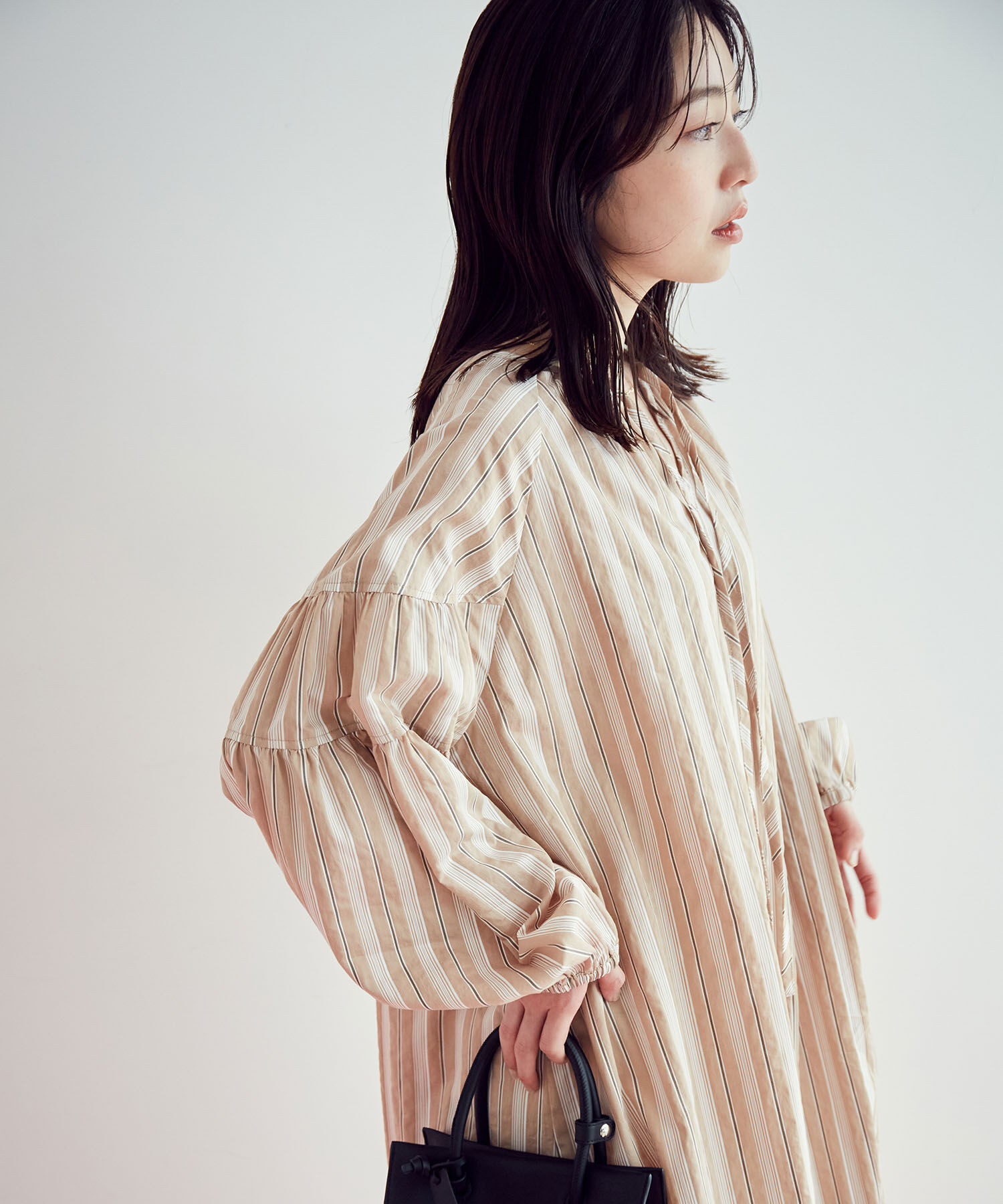 VIS「【前後2WAY】袖ボリュームマルチストライプワンピース」|その他|