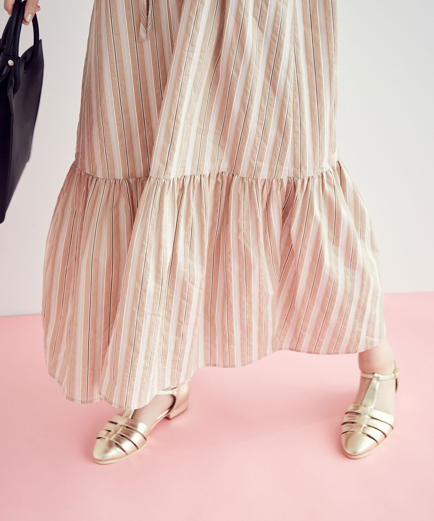 VIS「【前後2WAY】袖ボリュームマルチストライプワンピース」|その他|