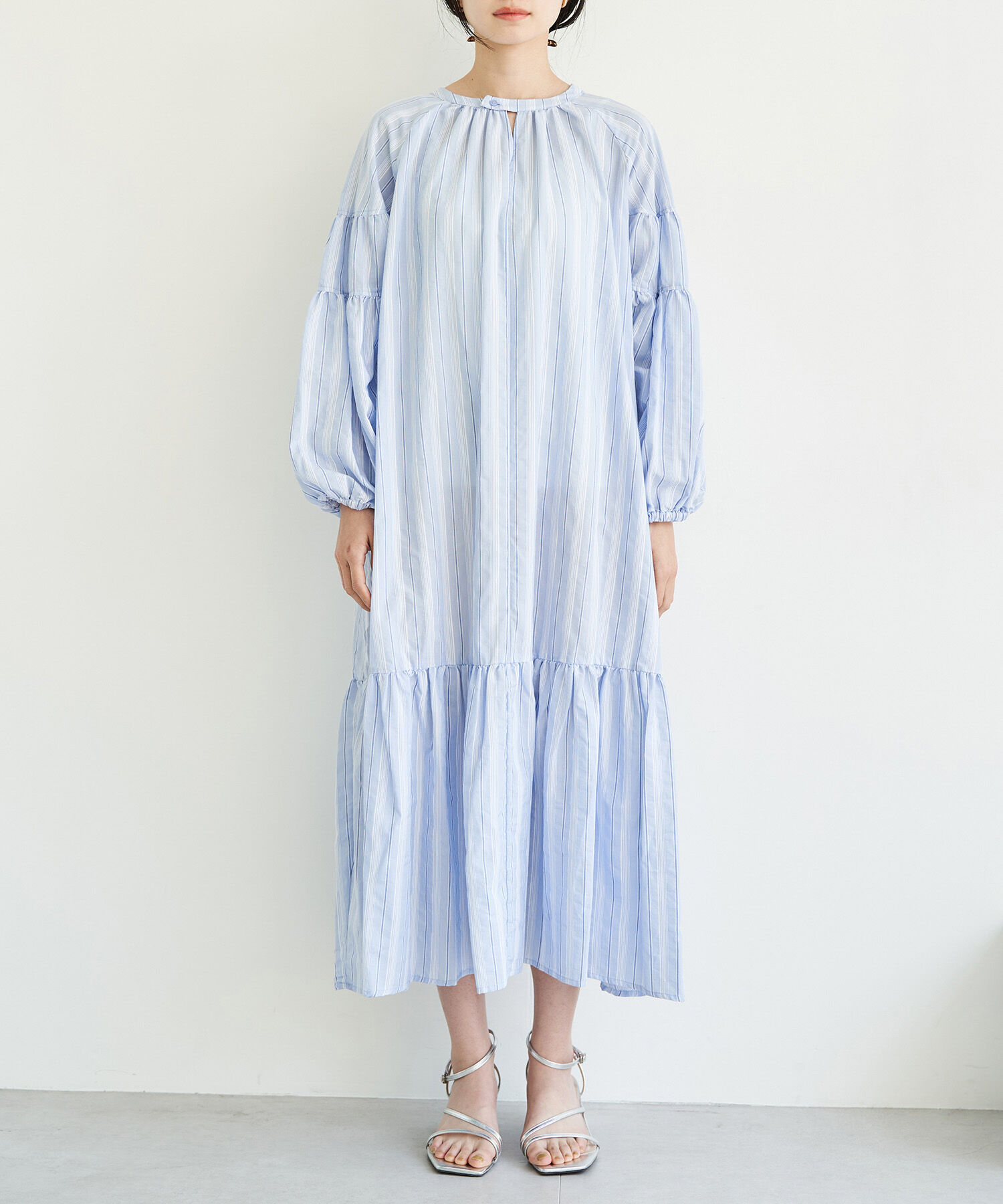 VIS「【前後2WAY】袖ボリュームマルチストライプワンピース」|その他|