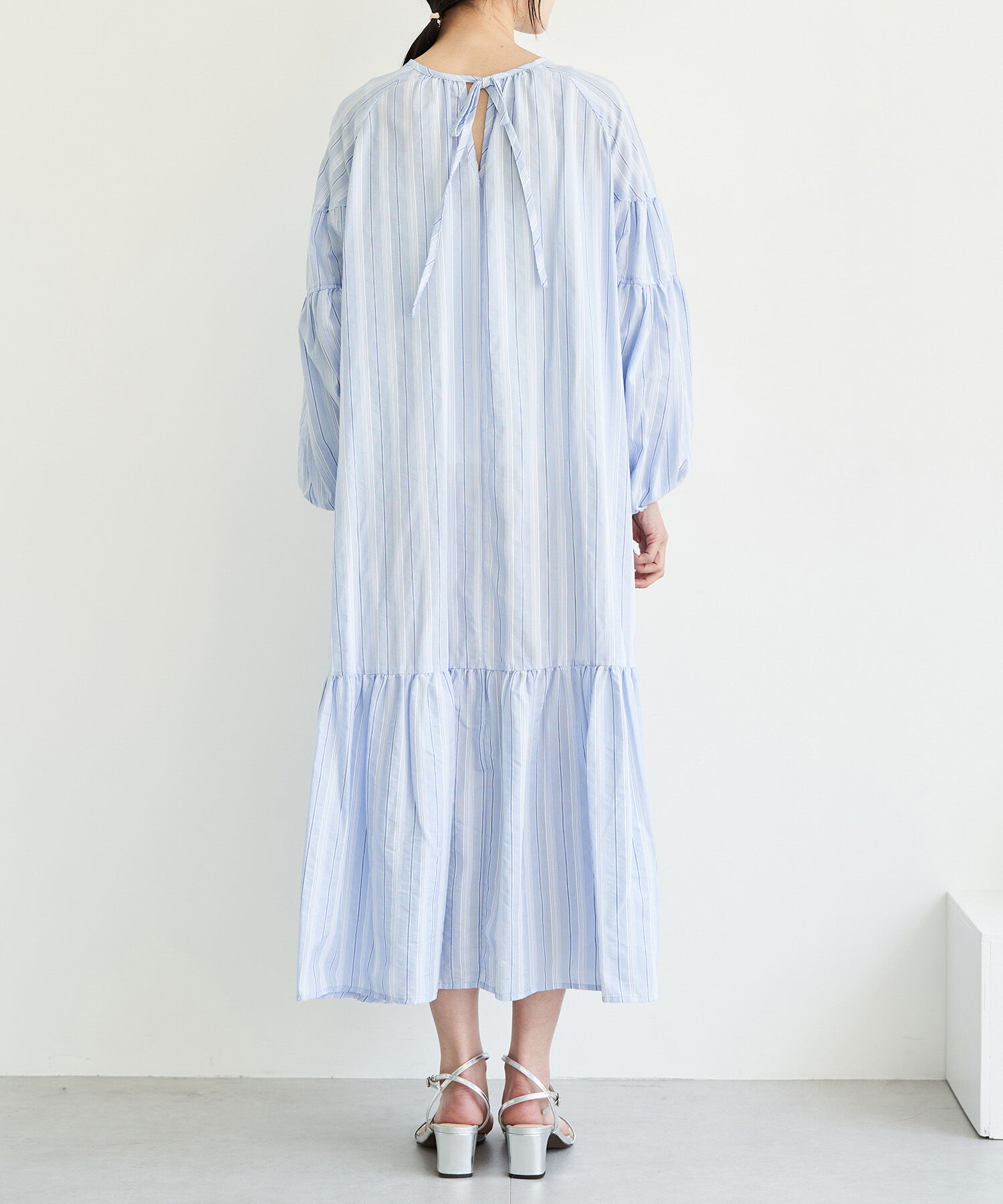 VIS「【前後2WAY】袖ボリュームマルチストライプワンピース」|その他|