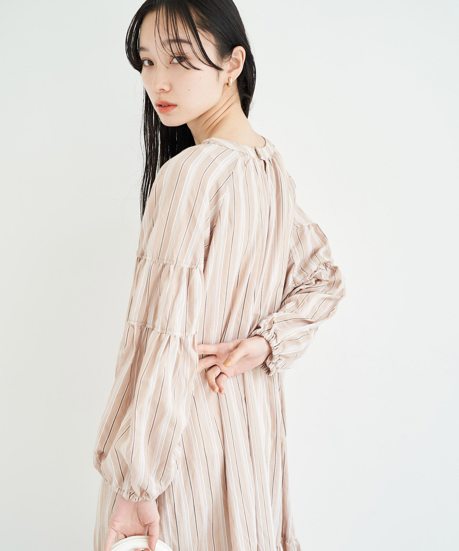 VIS「【前後2WAY】袖ボリュームマルチストライプワンピース」|その他|