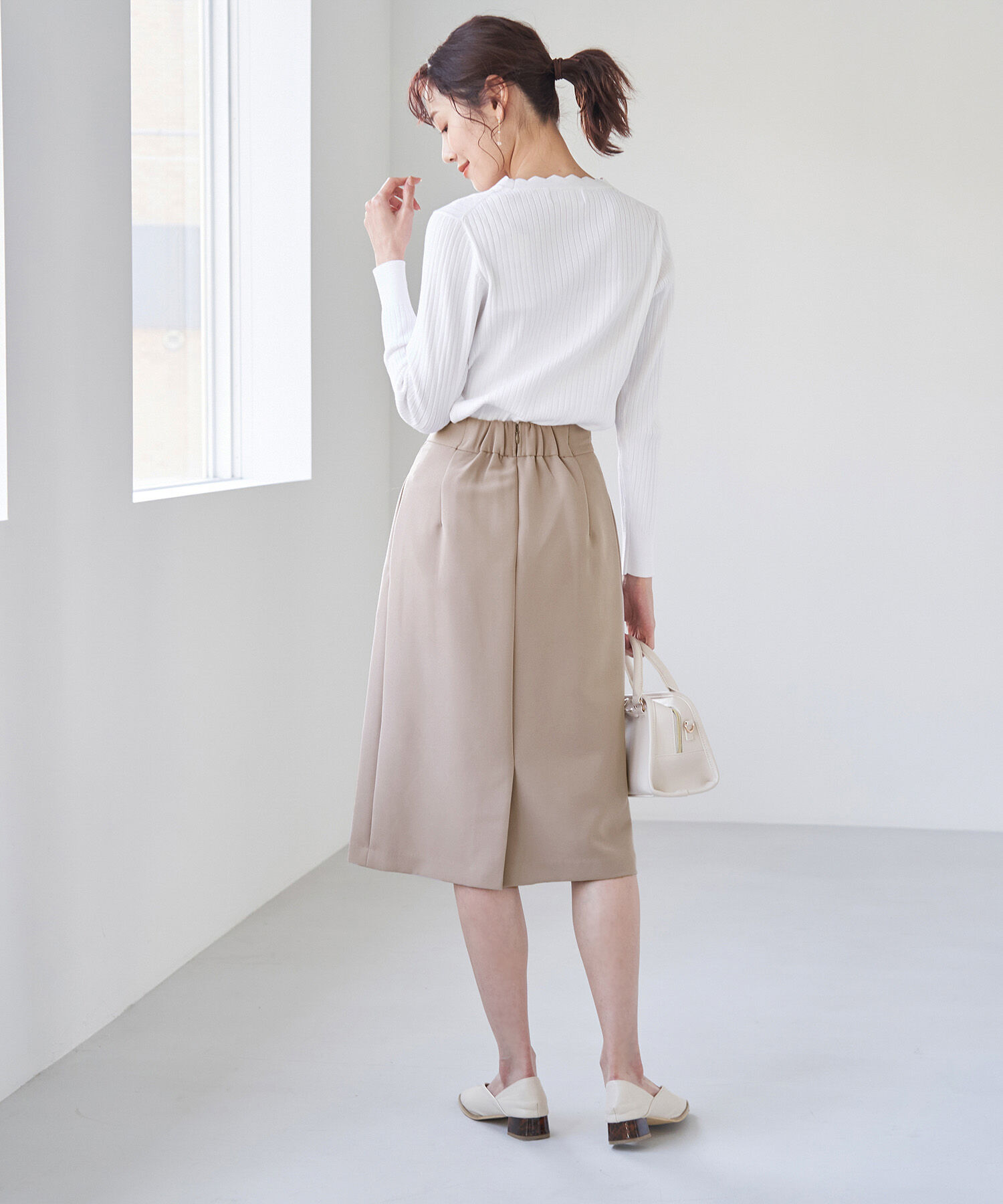 Rope&rsquo;Picnic「【360&deg;ウルトラストレッチ】【WEB限定34-42サイズ】ラップスカート」|スカート|