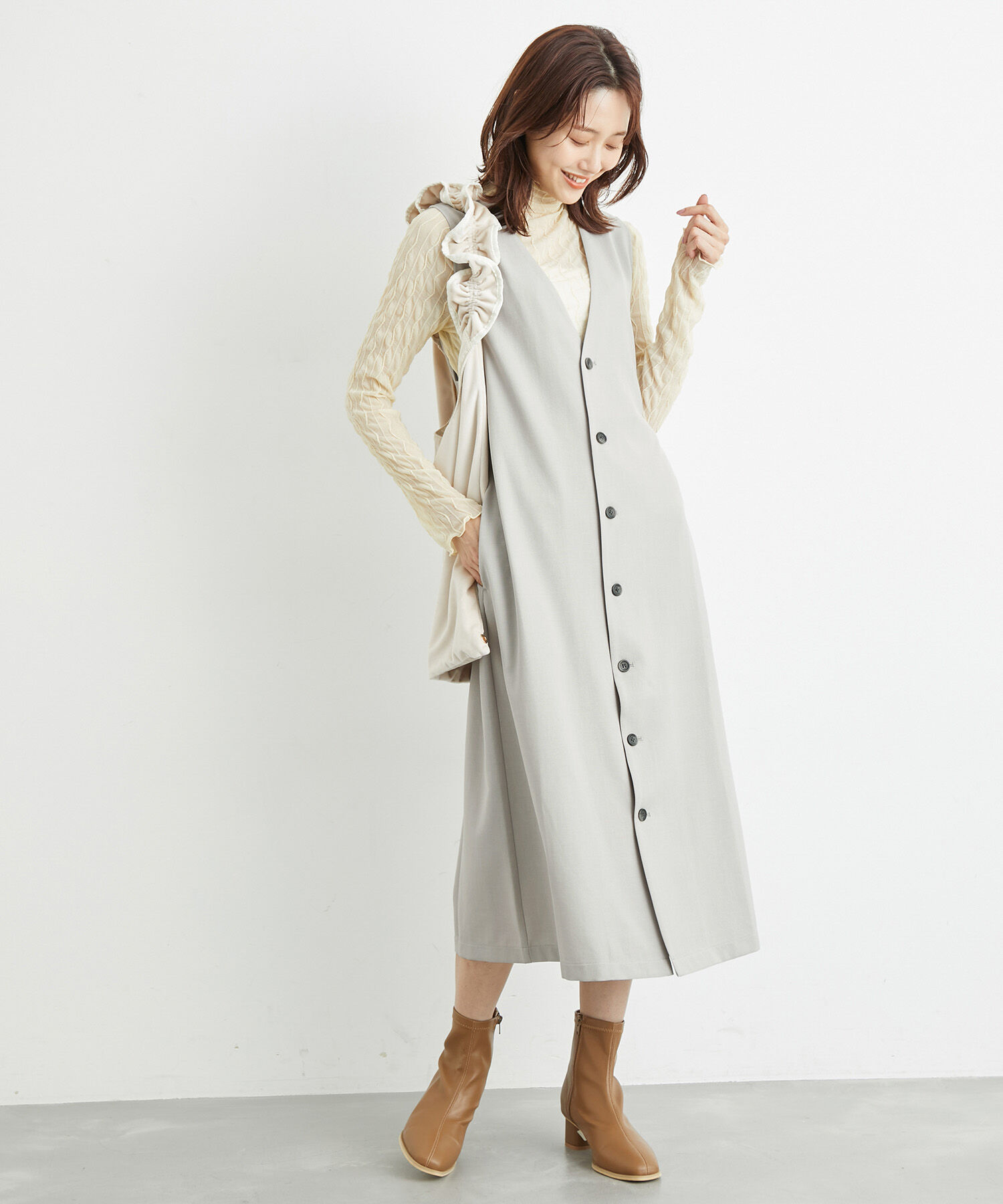 Rope&rsquo;Picnic「洗濯機OK・2WAY/ジレジャンパースカート」|ジャンパースカート|