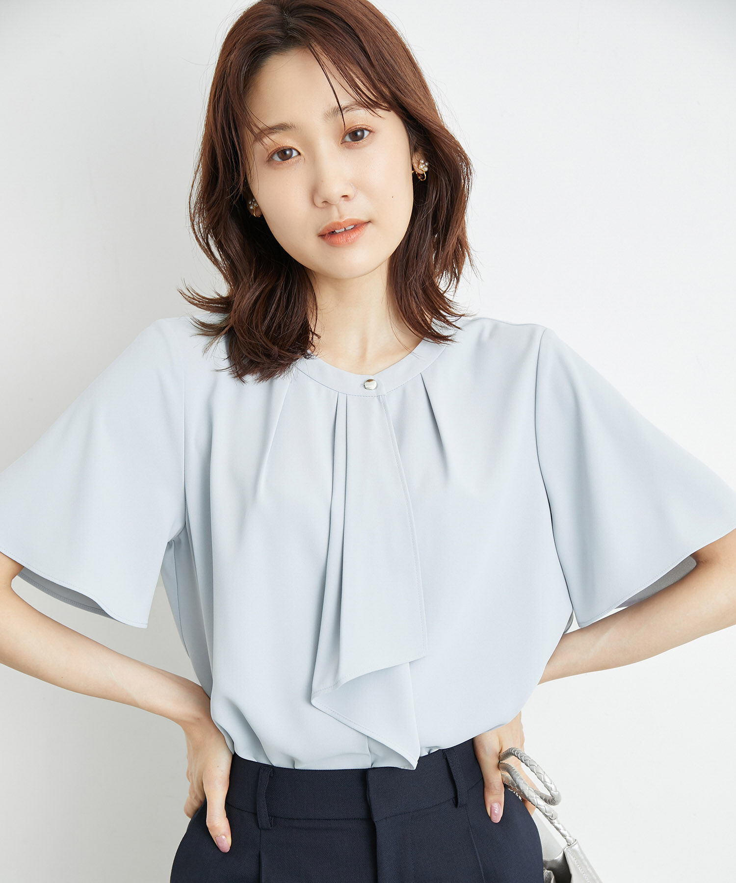 Rope&rsquo;Picnic「洗濯機OK/サラサラボウタイ風ブラウス」|シャツ・ブラウス|