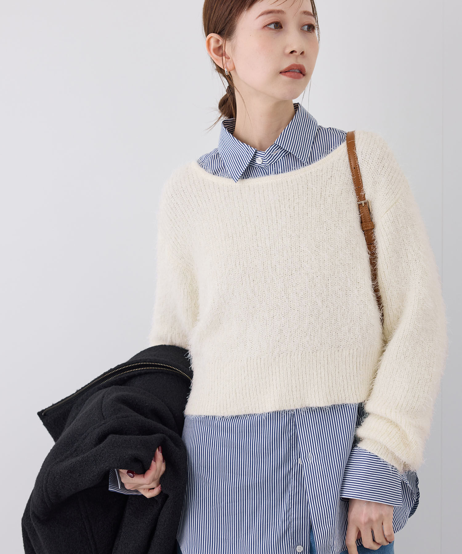 Rope&rsquo;Picnic「シャギーニットショート丈プルオーバー」|ニット・セーター|