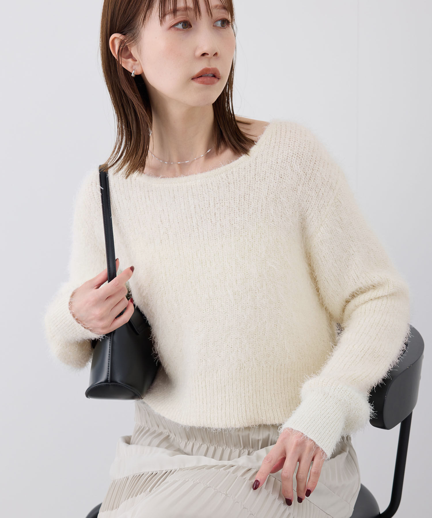 Rope&rsquo;Picnic「シャギーニットショート丈プルオーバー」|ニット・セーター|