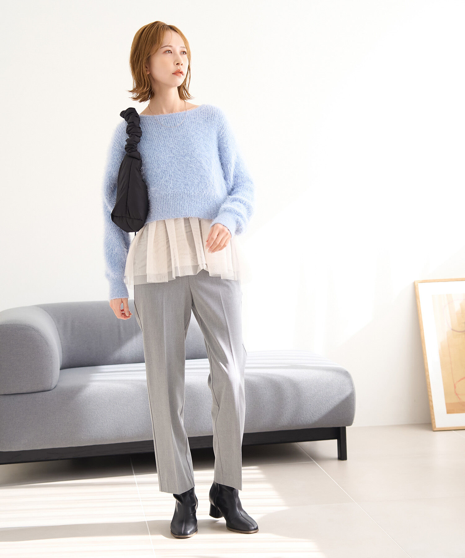 Rope&rsquo;Picnic「シャギーニットショート丈プルオーバー」|ニット・セーター|