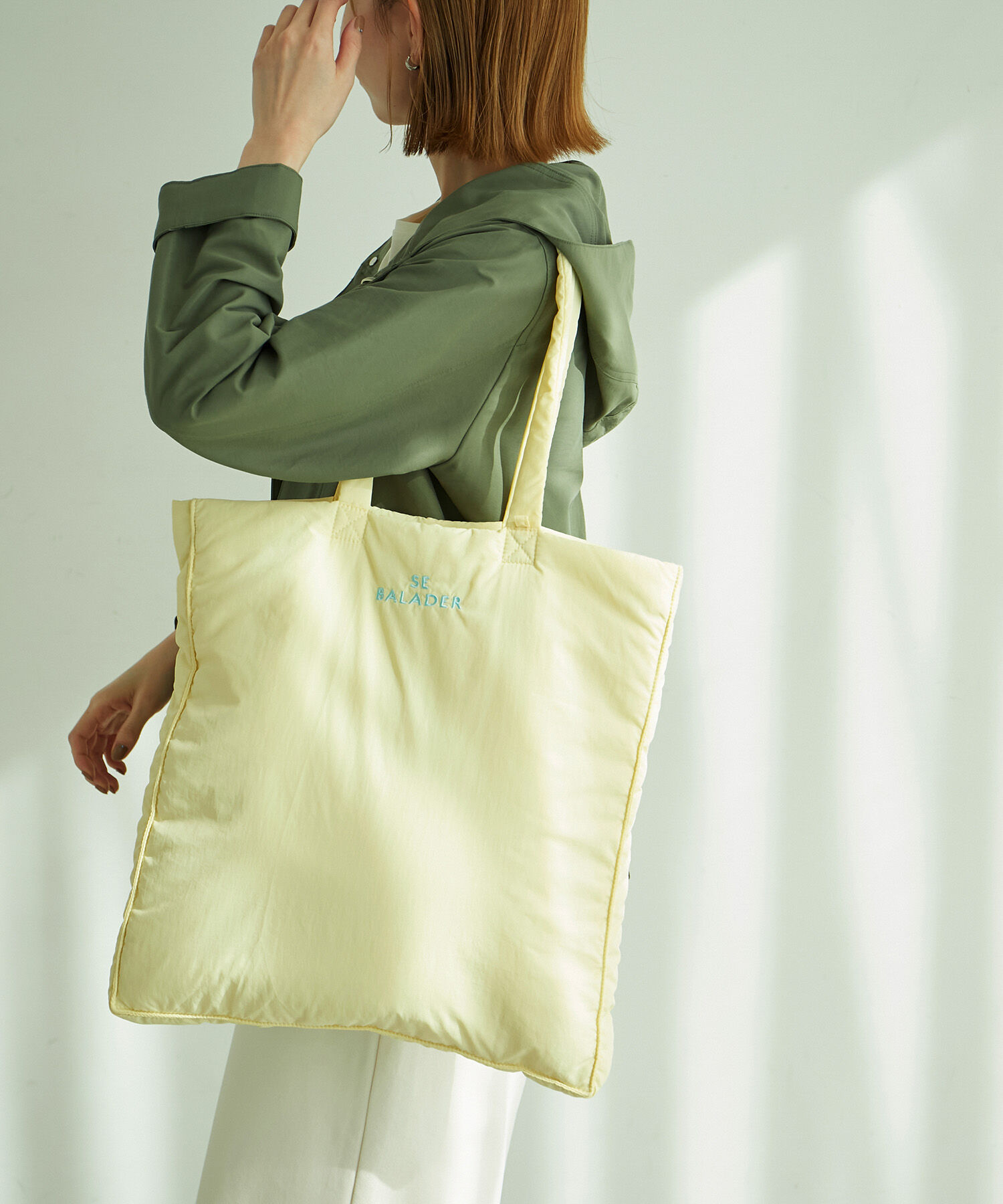 ROPE PICNIC PASSAGE「A4対応・撥水加工/マカロンカラーパディングトートバッグ」|トートバッグ|イエロー系(81)