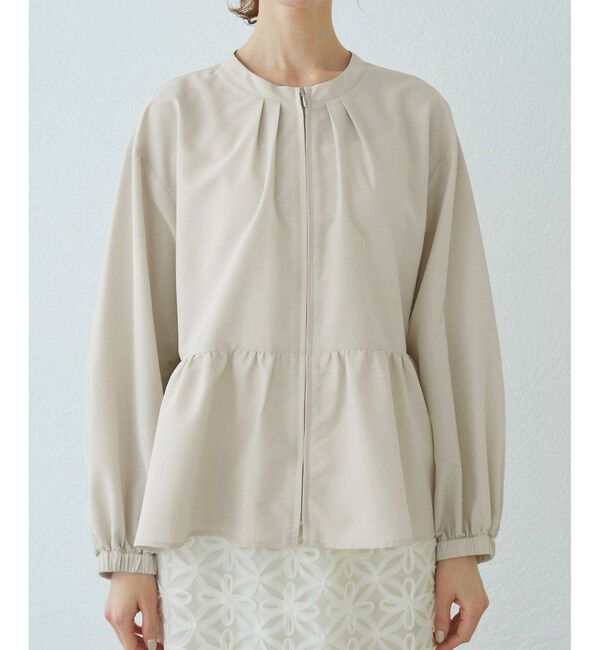 Rope&rsquo;Picnic「【紫外線+近赤外線カット】ペプラムカーディガンブルゾン」|ブルゾン・スタジャン|