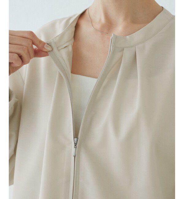 Rope&rsquo;Picnic「【紫外線+近赤外線カット】ペプラムカーディガンブルゾン」|ブルゾン・スタジャン|