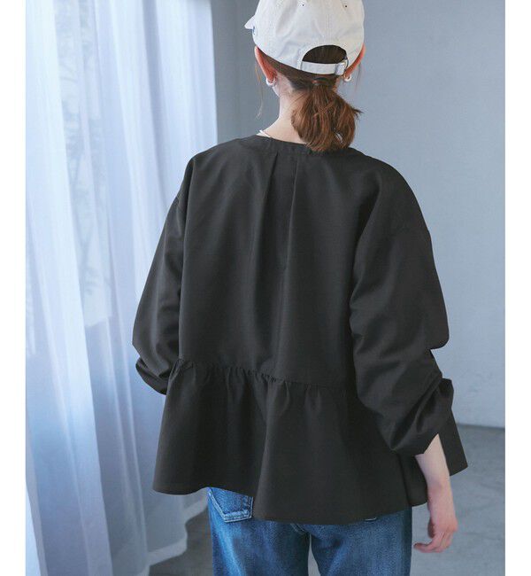 Rope&rsquo;Picnic「【紫外線+近赤外線カット】ペプラムカーディガンブルゾン」|ブルゾン・スタジャン|