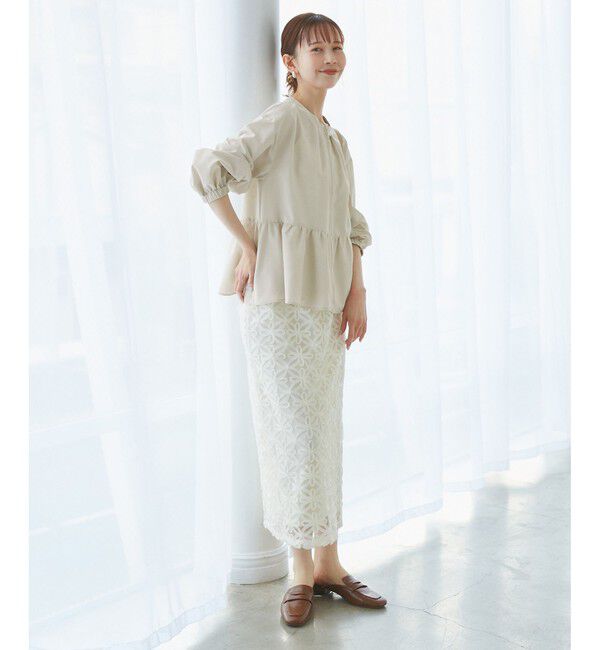 Rope&rsquo;Picnic「【紫外線+近赤外線カット】ペプラムカーディガンブルゾン」|ブルゾン・スタジャン|