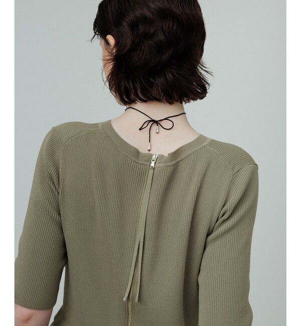 ADAM ET ROPE'「ペプラムコンビハーフスリーブニット」|ニット・セーター|