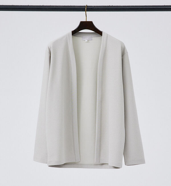 ABAHOUSE「【アンサンブル対応】フクレ ジャガード セミショール カーディガン」|カーディガン|グレージュ