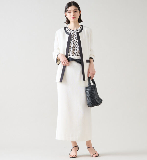 TIARA「ミニリボン付ロングタイトスカート（セットアップ可）」|スカート|