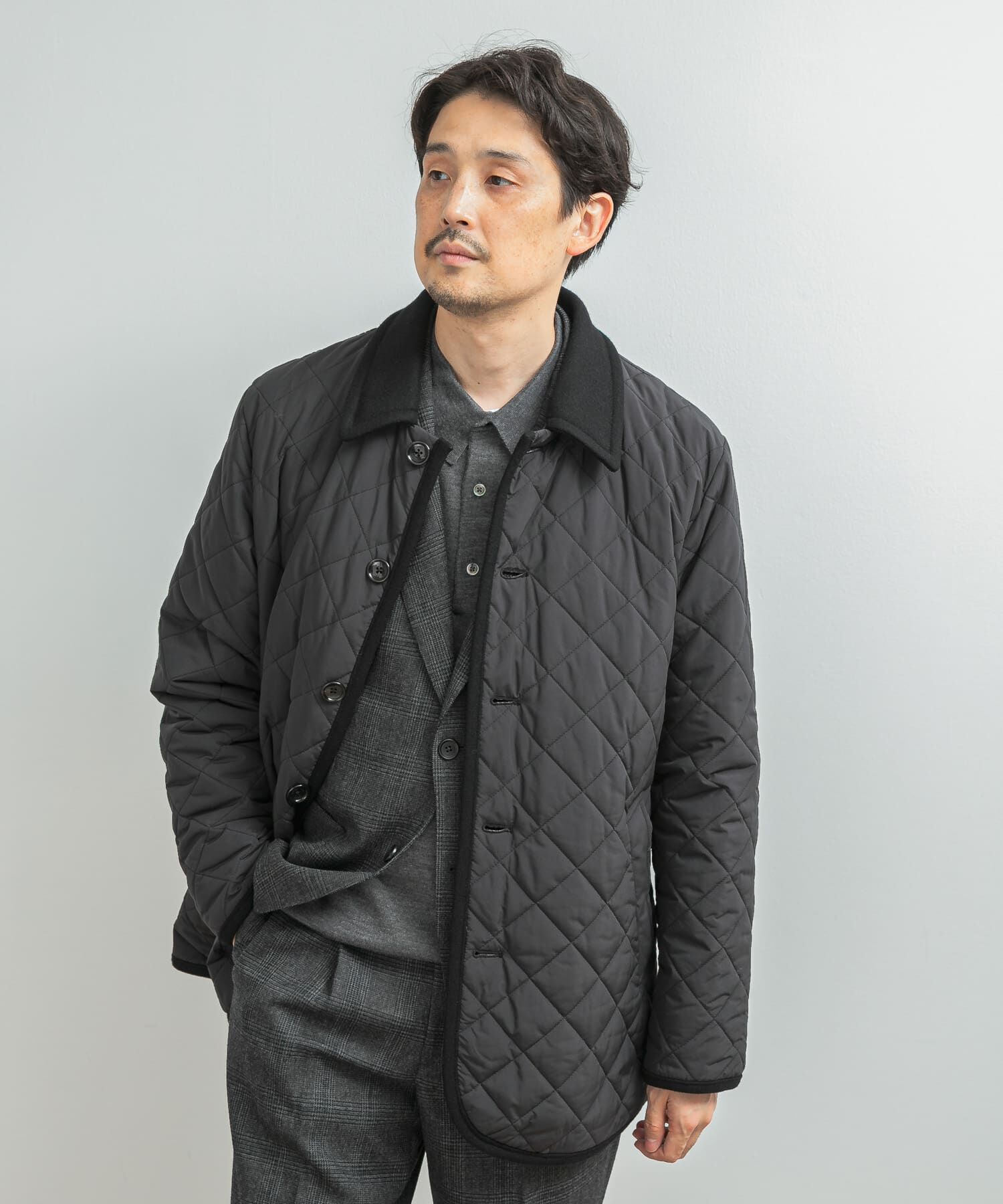 URBAN RESEARCH DOORS「LIFE STYLE TAILOR　LIMONTA EAST キルティングコート」|テーラードジャケット|ブラック