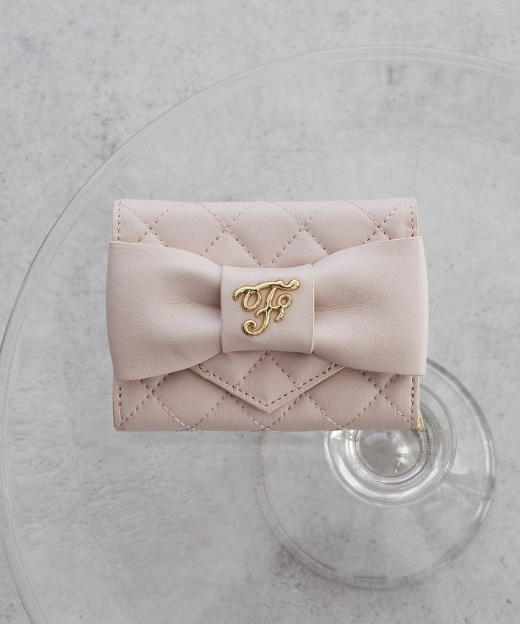 Maison de FLEUR「キルティングFリボンウォレット」|財布|ピンク