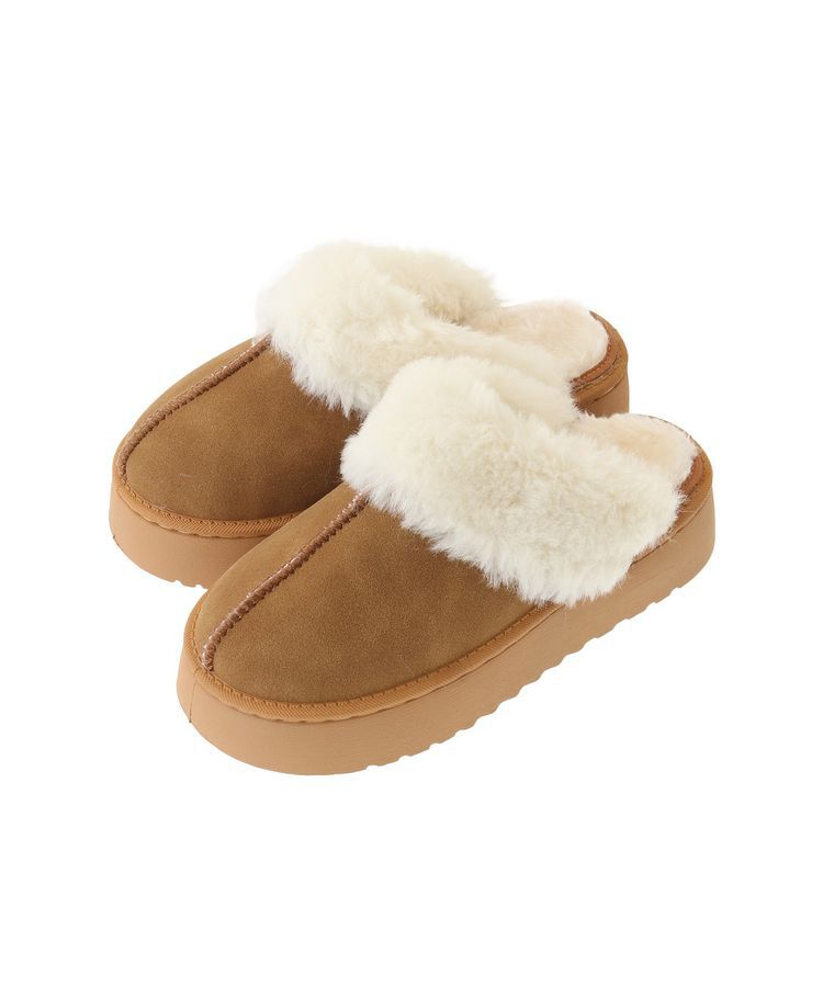 Green Parks「・minia フェイクムートンスリッパ」|サンダル|