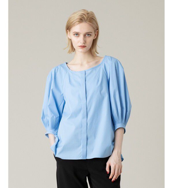 LOULOU WILLOUGHBY「【LOULOU WILLOUGHBY】タックスリーブブラウス」|シャツ・ブラウス|サックス