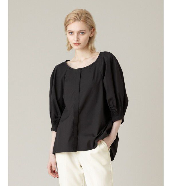 LOULOU WILLOUGHBY「【LOULOU WILLOUGHBY】タックスリーブブラウス」|シャツ・ブラウス|ブラック