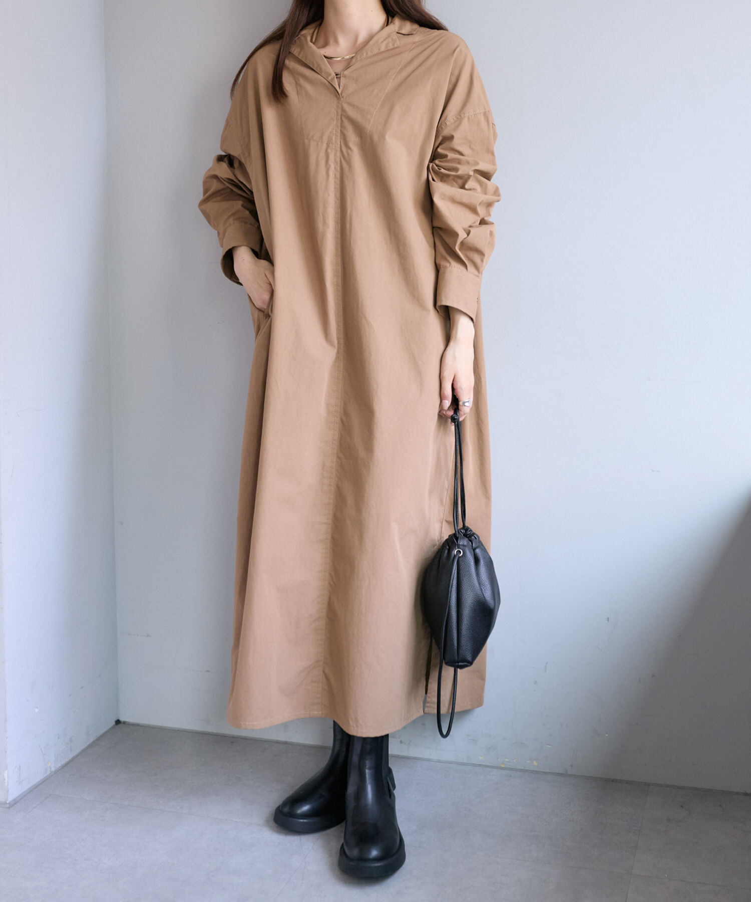  「高密度コットンワンピース」|ワンピース|