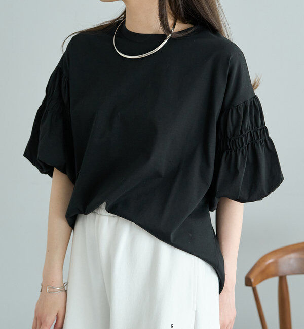  「【Du noir】ドライタッチバルーンスリーブT」|プルオーバー|