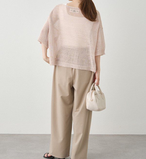  「テープヤーンハーフスリーブニットプルオーバー」|ニット・セーター|