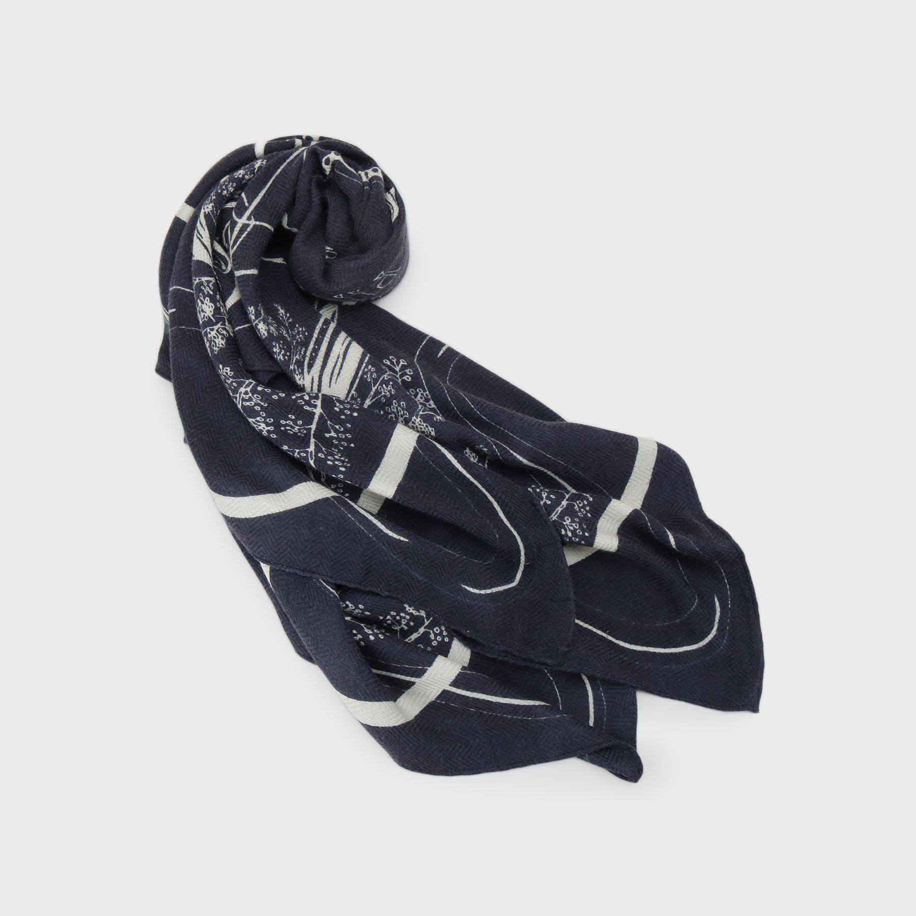 UNTITLED「【manipuri】120&times;120正方形 バブル柄ウールシルクストール」|ストール|ネイビー(094)