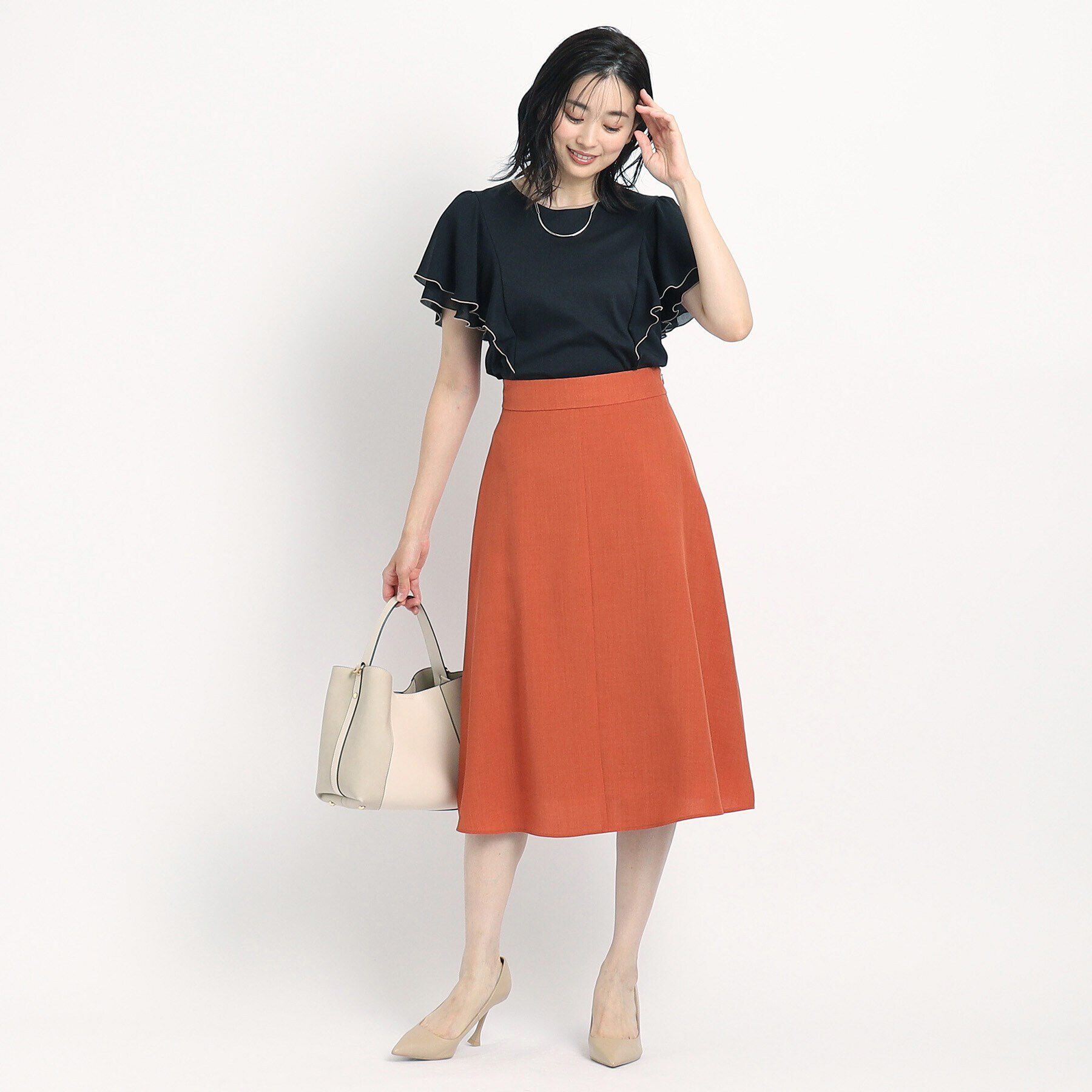 COUP DE CHANCE「【洗える／麻調合繊】Aラインスカート」|スカート|